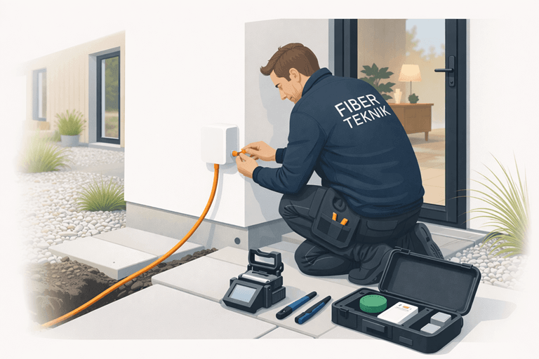 Installation af fibernet på dansk hus
